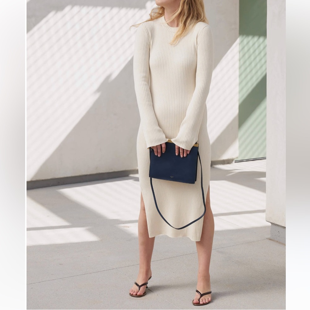 AYR The Crowd Pleaser Ribbed Knit Midi Dress - S